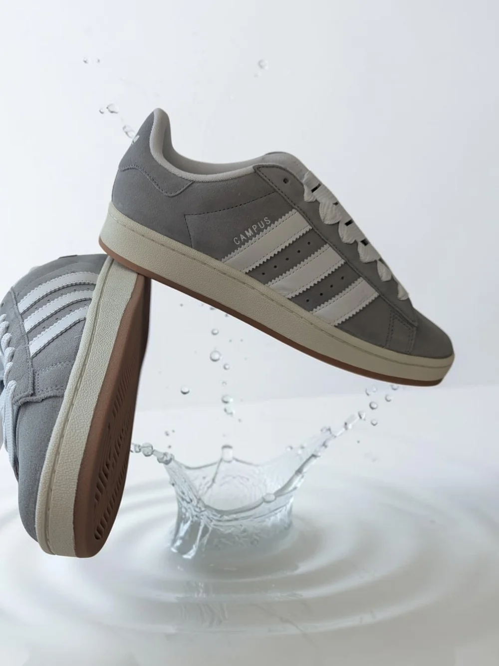 Adidas Campus 00s Men's Size 10 Gray White Suede Casual Lifestyle Sneakers